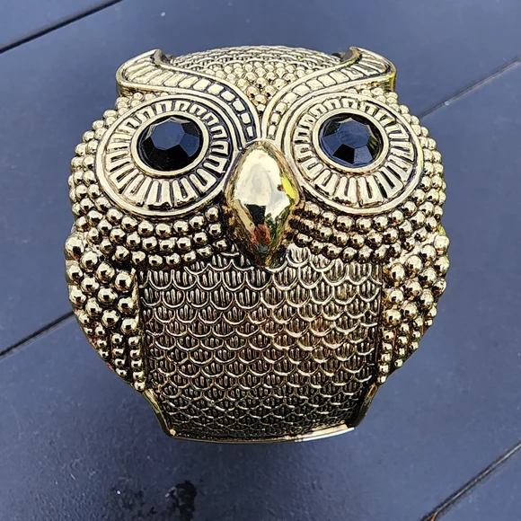 Chunky statement fashion costume jewelry owl bracelet - Picture 1 of 3